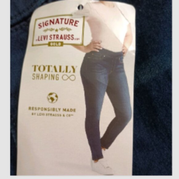 NWT LEV'IS STRAUSS GOLD Totally Shaping Pull-on High Rise Skinny Jean 18 Stretch - Picture 5 of 17